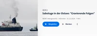 Dr. Moritz Brake im ARD - Sabotage in der Ostsee: "Gravierende Folgen"