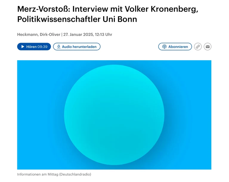 Merz-Vorstoß: Interview mit Volker Kronenberg