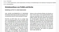 Sautermeister: Schulterschluss von Politik und Kirche