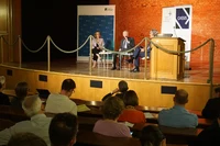 left to right: Fenja Wiluda, Jaap de Hoop Scheffer and Dirk Brengelmann