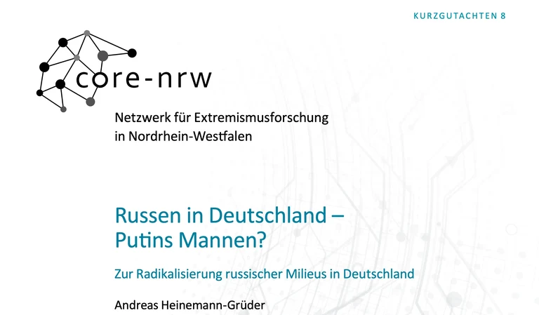 Prof. Dr. Heinemann-Grüder in einem Kurzgutachten zur Radikalisierung russischer Milieus in Deutschland