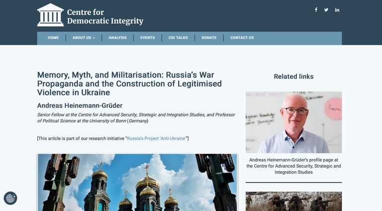 Prof. Dr. Heinemann-Grüder über Russlands Kriegspropaganda Prof. Dr. Heinemann-Grüder über Russlands Kriegspropaganda