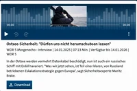 Moritz Brake on WDR - Baltic Sea Security: "We Must Not Let Ourselves Be Pushed Around"
