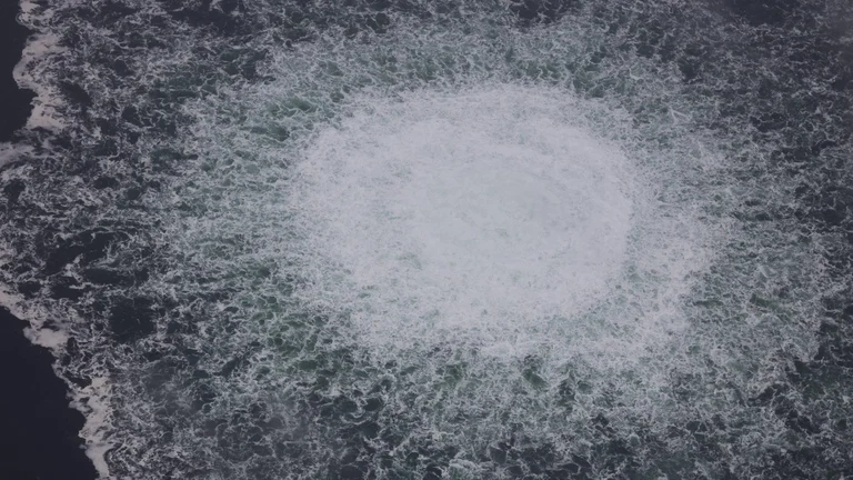 Explosion of the Nord Stream pipelines in September 2022 near the Danish island of Bornholm.