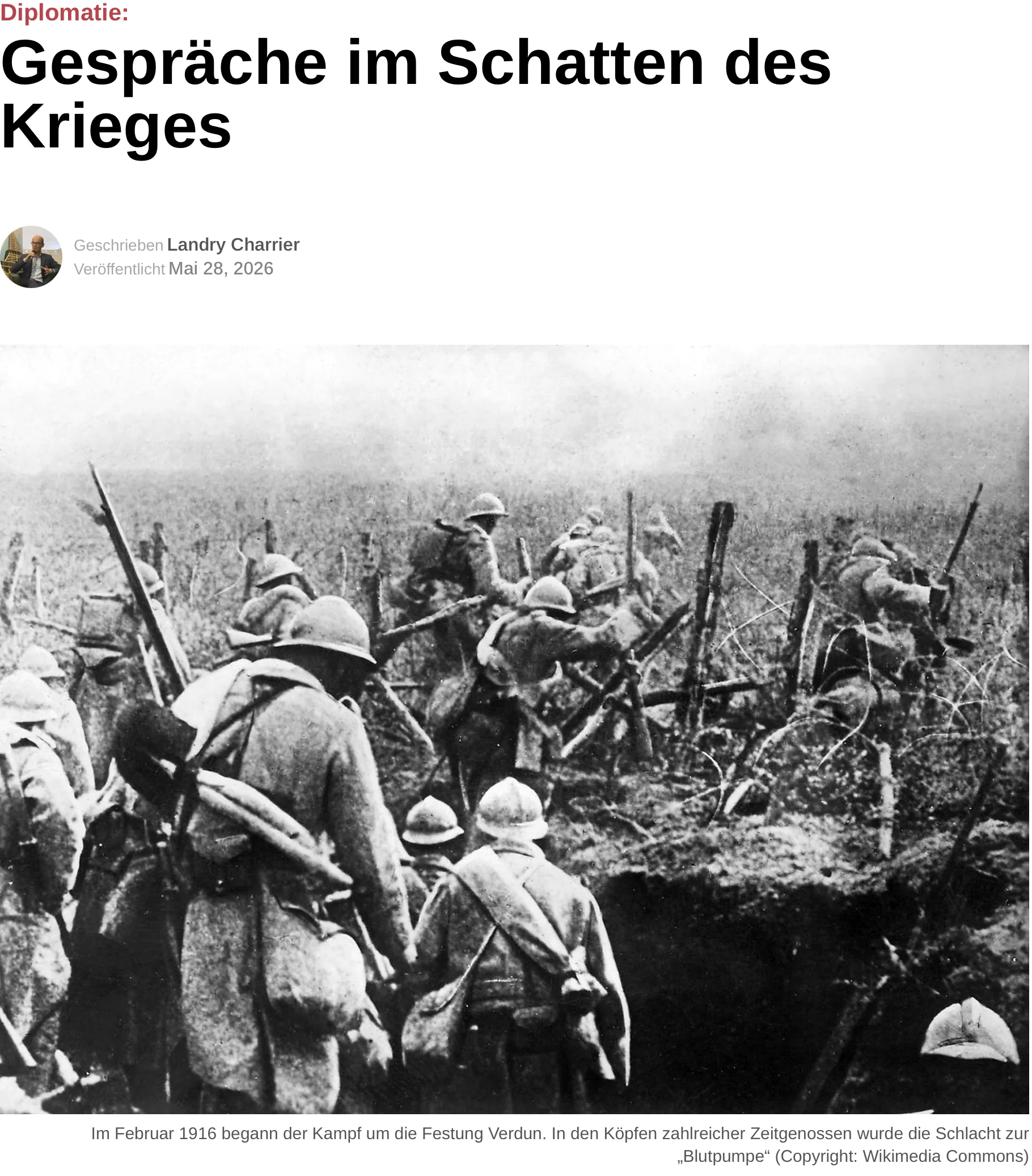 Dr. Landry Charrier bei DokDoc über informelle Diplomatie im Ersten Weltkrieg