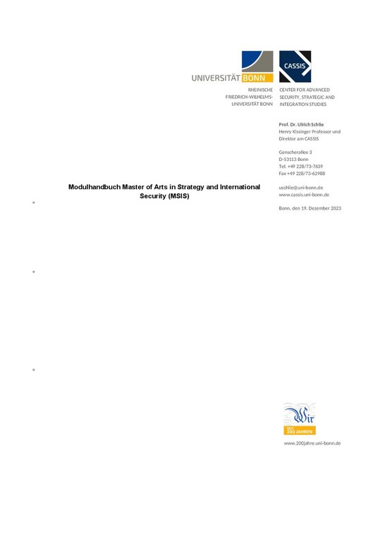 Module Handbook MSIS