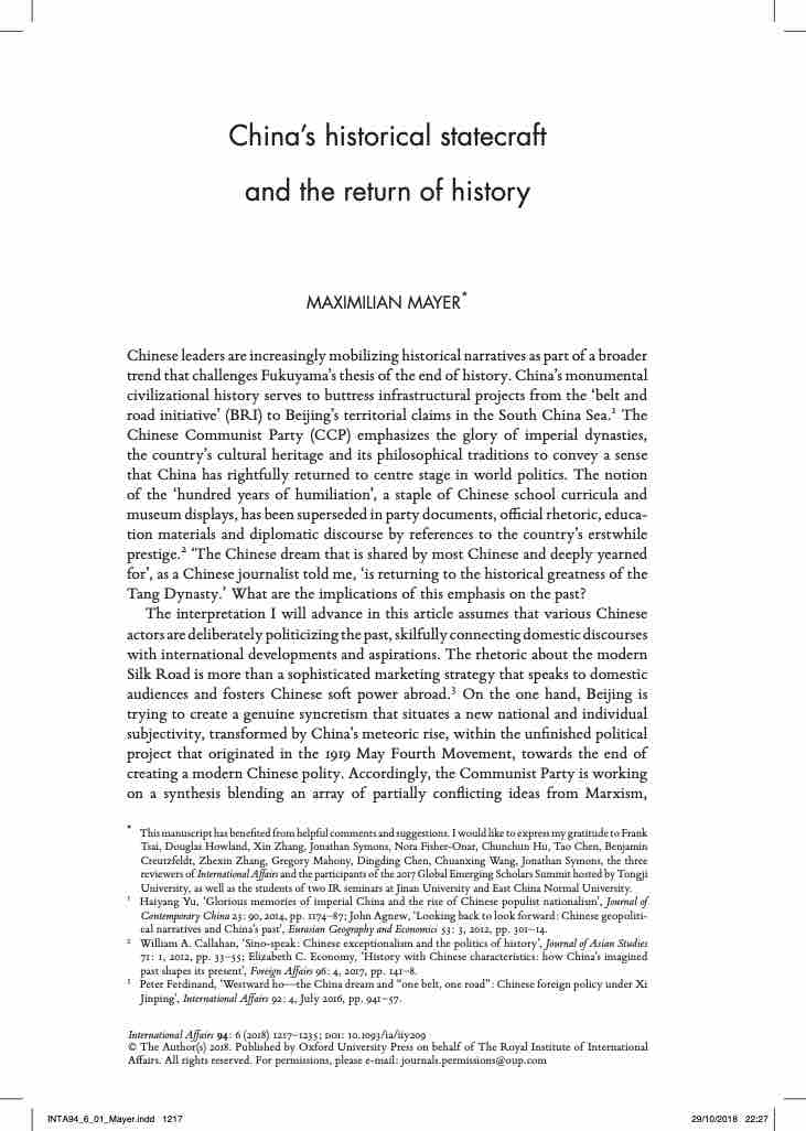 Mayer - 2018 - Chinas historical statecraft and the return of hi.jpg